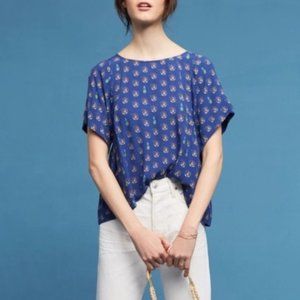 Anthropologie Maeve Milla Pineapple Paisley Blouse